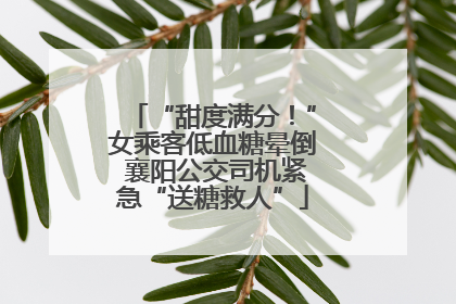 “甜度满分！”女乘客低血糖晕倒 襄阳公交司机紧急“送糖救人”