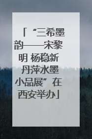 “三希墨韵——宋黎明 杨稳新 丹萍水墨小品展”在西安举办