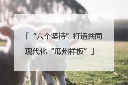“六个坚持”打造共同现代化“瓜州样板”