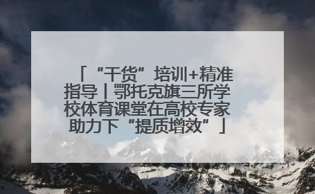 “干货”培训+精准指导丨鄂托克旗三所学校体育课堂在高校专家助力下“提质增效”