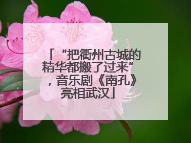 “把衢州古城的精华都搬了过来”，音乐剧《南孔》亮相武汉