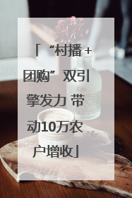 “村播＋团购”双引擎发力 带动10万农户增收