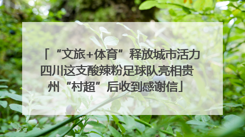 “文旅+体育”释放城市活力 四川这支酸辣粉足球队亮相贵州“村超”后收到感谢信