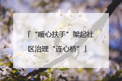 “暖心扶手”架起社区治理“连心桥”