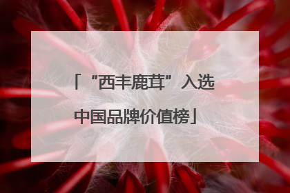 “西丰鹿茸”入选中国品牌价值榜