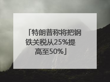 特朗普称将把钢铁关税从25%提高至50%