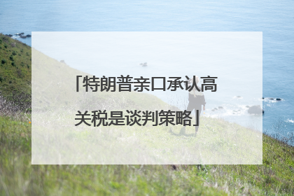 特朗普亲口承认高关税是谈判策略