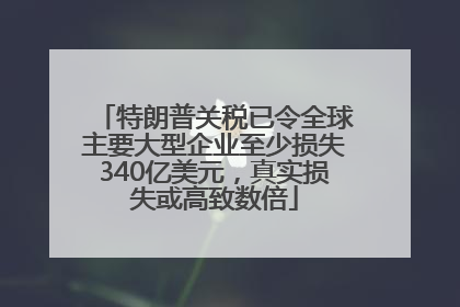 特朗普关税已令全球主要大型企业至少损失340亿美元，真实损失或高致数倍