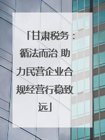 甘肃税务：循法而治 助力民营企业合规经营行稳致远