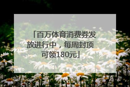 百万体育消费券发放进行中，每周封顶可领180元