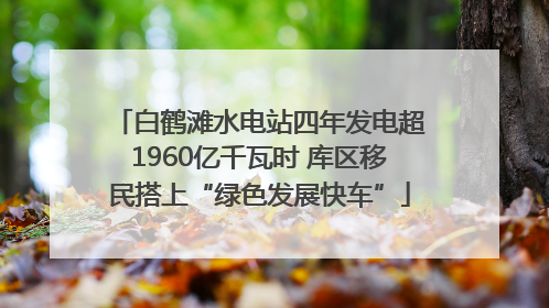 白鹤滩水电站四年发电超1960亿千瓦时 库区移民搭上“绿色发展快车”