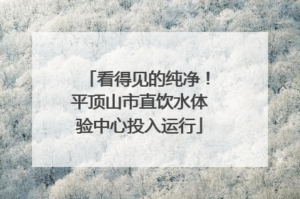 看得见的纯净！平顶山市直饮水体验中心投入运行
