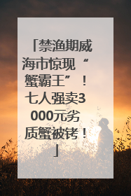 禁渔期威海市惊现“蟹霸王”！七人强卖3000元劣质蟹被铐！