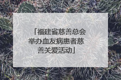 福建省慈善总会举办血友病患者慈善关爱活动