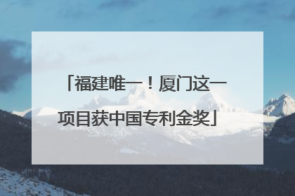 福建唯一！厦门这一项目获中国专利金奖