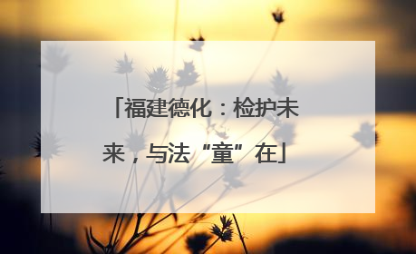 福建德化：检护未来，与法“童”在