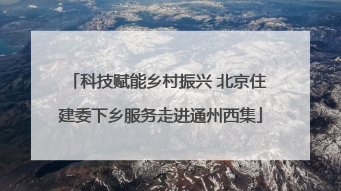 科技赋能乡村振兴 北京住建委下乡服务走进通州西集