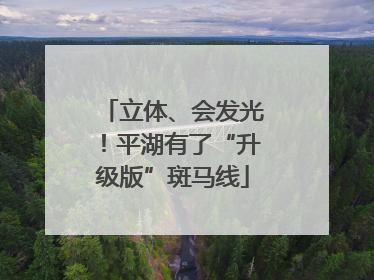 立体、会发光！平湖有了“升级版”斑马线