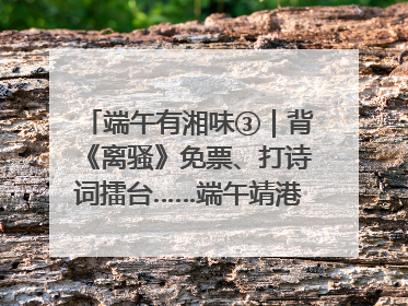 端午有湘味③｜背《离骚》免票、打诗词擂台……端午靖港古镇趣味多