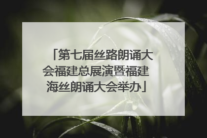 第七届丝路朗诵大会福建总展演暨福建海丝朗诵大会举办
