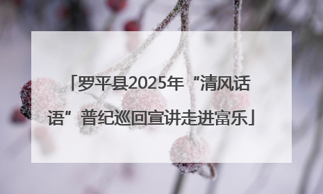罗平县2025年“清风话语”普纪巡回宣讲走进富乐