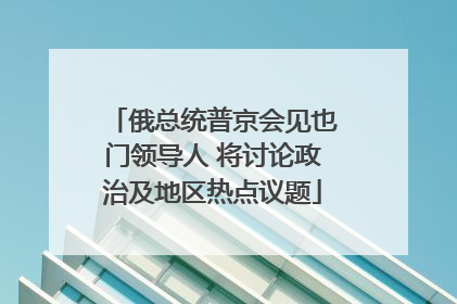 俄总统普京会见也门领导人 将讨论政治及地区热点议题