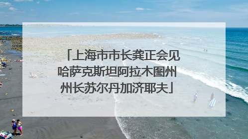 上海市市长龚正会见哈萨克斯坦阿拉木图州州长苏尔丹加济耶夫