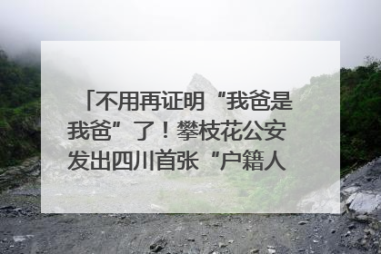 不用再证明“我爸是我爸”了！攀枝花公安发出四川首张“户籍人口直系亲属关系谱”