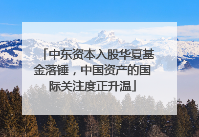 中东资本入股华夏基金落锤，中国资产的国际关注度正升温