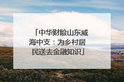 中华财险山东威海中支：为乡村居民送去金融知识