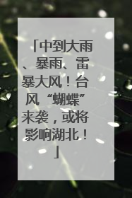中到大雨、暴雨、雷暴大风！台风“蝴蝶”来袭，或将影响湖北！