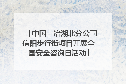 中国一冶湖北分公司信阳步行街项目开展全国安全咨询日活动