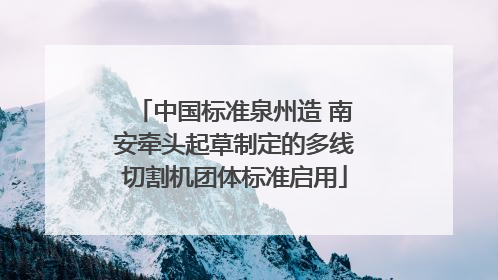 中国标准泉州造 南安牵头起草制定的多线切割机团体标准启用