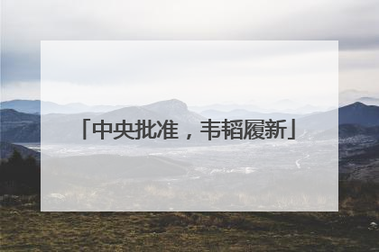 中央批准，韦韬履新