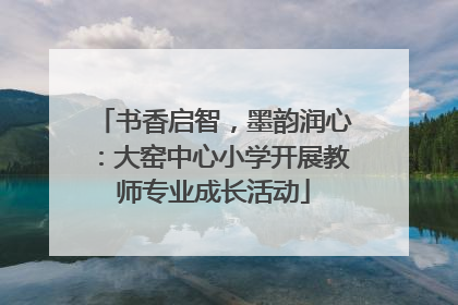 书香启智，墨韵润心：大窑中心小学开展教师专业成长活动