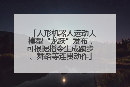 人形机器人运动大模型“龙跃”发布，可根据指令生成跑步、舞蹈等连贯动作