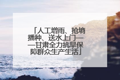 人工增雨、抢墒播种、送水上门——甘肃全力抗旱保障群众生产生活