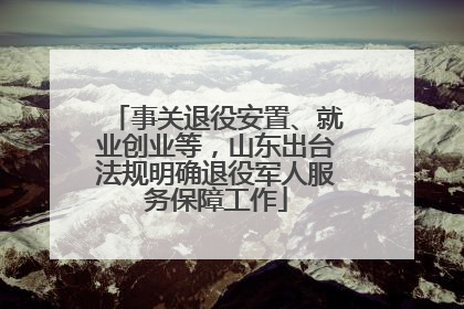 事关退役安置、就业创业等，山东出台法规明确退役军人服务保障工作