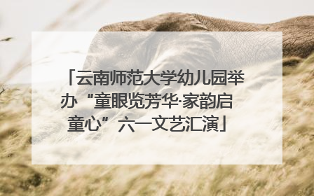 云南师范大学幼儿园举办“童眼览芳华·家韵启童心”六一文艺汇演