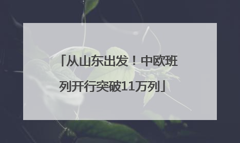 从山东出发！中欧班列开行突破11万列