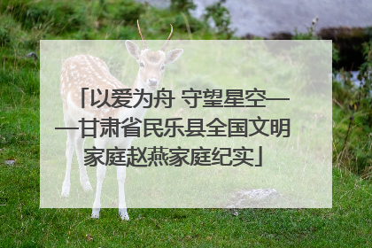 以爱为舟 守望星空——甘肃省民乐县全国文明家庭赵燕家庭纪实