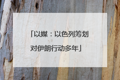 以媒：以色列筹划对伊朗行动多年