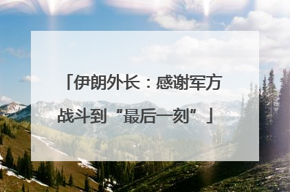 伊朗外长：感谢军方战斗到“最后一刻”
