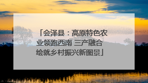 会泽县：高原特色农业领跑西南 三产融合绘就乡村振兴新图景
