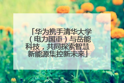 华为携手清华大学（电力国重）与岳能科技，共同探索智慧新能源集控新未来