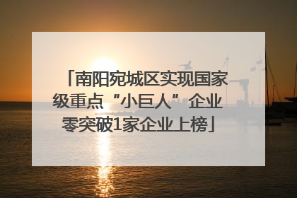 南阳宛城区实现国家级重点“小巨人”企业零突破1家企业上榜