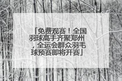 免费观赛！全国羽球高手齐聚郑州，全运会群众羽毛球预赛即将开赛