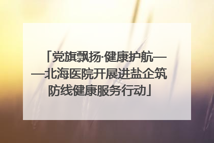 党旗飘扬·健康护航——北海医院开展进盐企筑防线健康服务行动