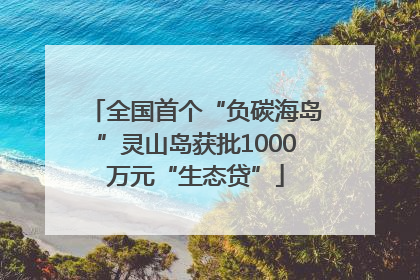 全国首个“负碳海岛”灵山岛获批1000万元“生态贷”