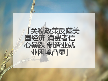 关税政策反噬美国经济 消费者信心暴跌 制造业就业困境凸显